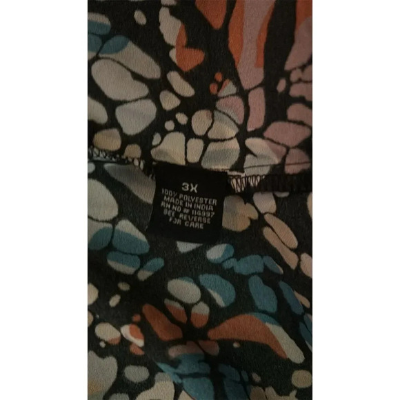 Tolani Collection Women's 3XL Black Kimono Cardigan Velvet Trim Monarch - Picture 3 of 4